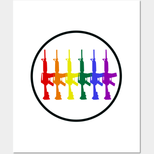 Rainbow Pride Flag Rifles Posters and Art